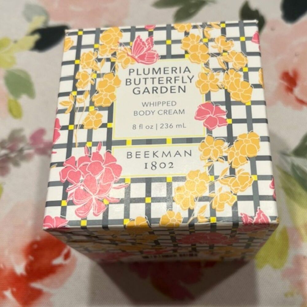 BEEKMAN 1802 PLUMERIA BUTTERFLY GARDEN WHIPPED BODY CREAM 8 OZ SEALED NEW